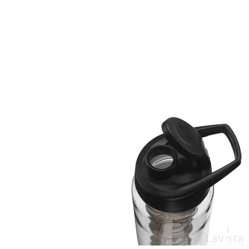 Tritan kunststof waterfles met infuser (700 ml) Zwart