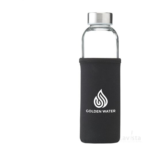 Senga Glass Drinkfles Zwart