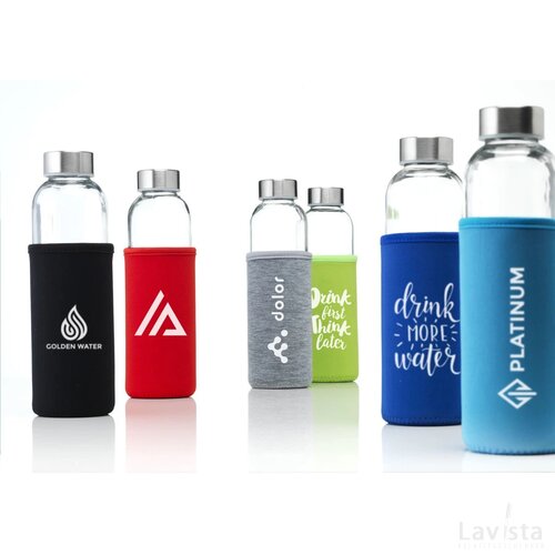 Senga Glass Drinkfles Lichtblauw