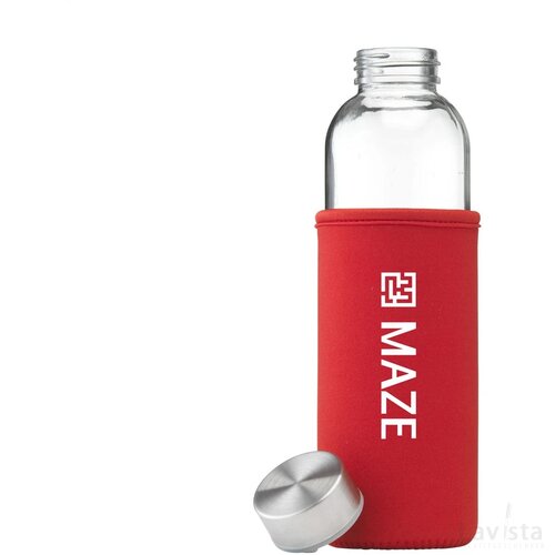 Senga Glass Drinkfles Rood