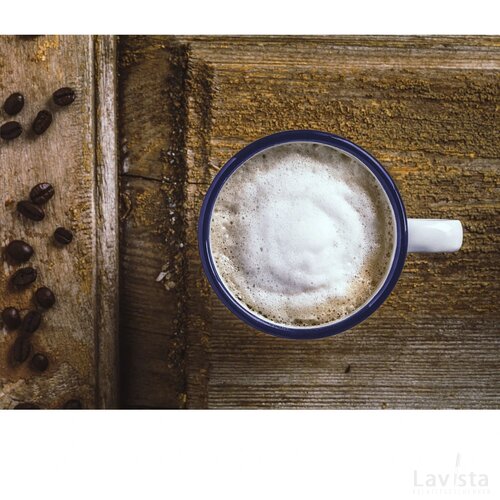 Retro Emaille Mug Mok Wit/Blauw