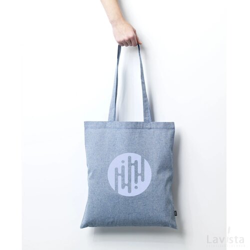 Recycled Cotton Shopper (180 G/M²) Tas Blauw