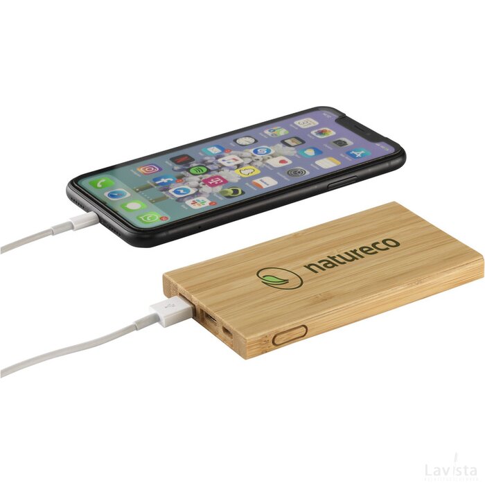 Bamboo 4000 Powerbank Externe Oplader Hout