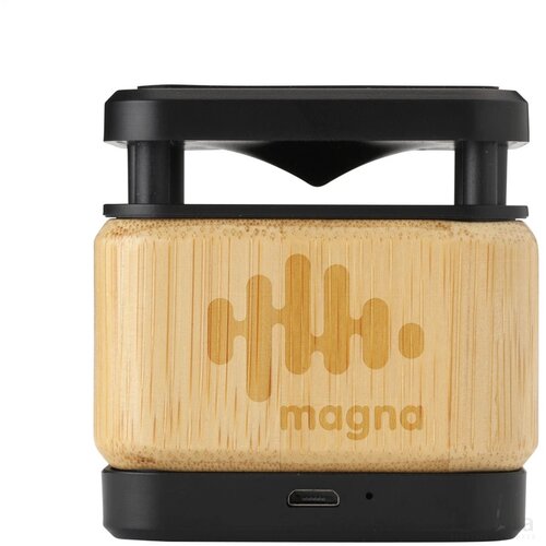 Bamboo Block Speaker Met Draadloze Oplader Hout