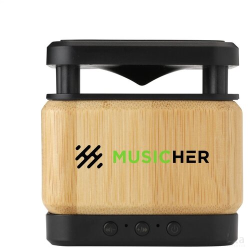 Bamboo Block Speaker Met Draadloze Oplader Hout