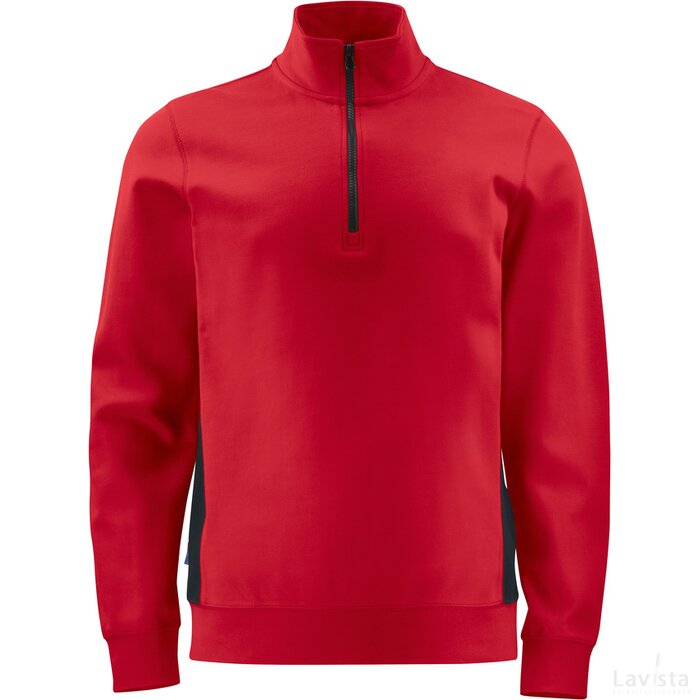 Heren projob 2128 sweatshirt 1/2 zip rood