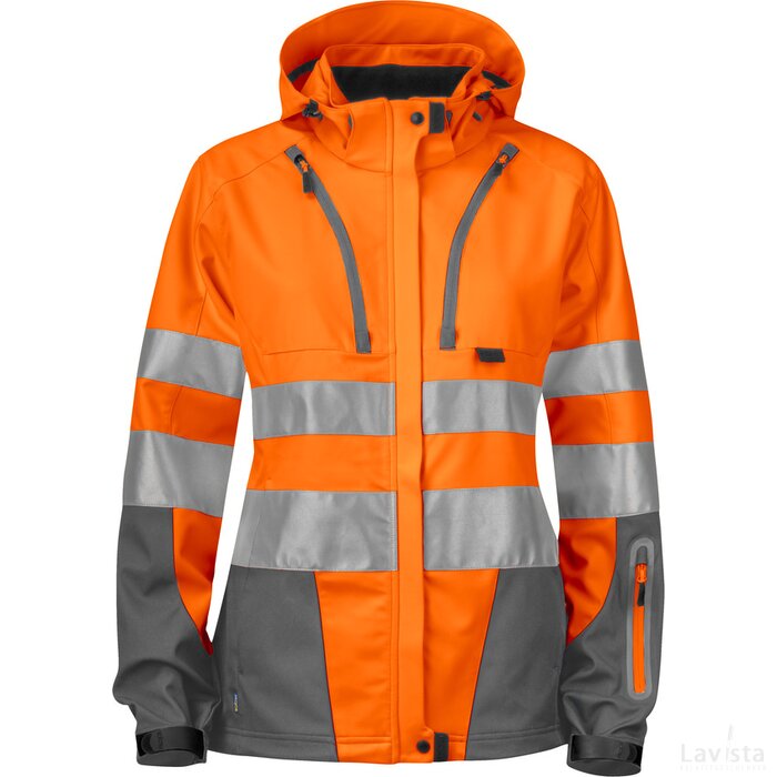 Vrouwen projob 6423 3 layer jacket oranje/grijs