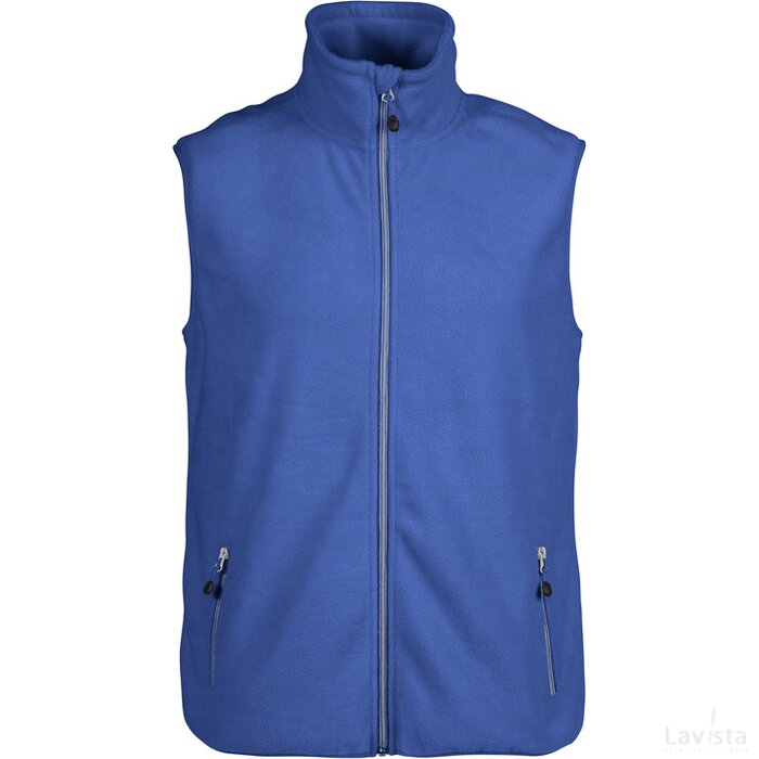 Heren printer sideflip fleece vest 4 blauw