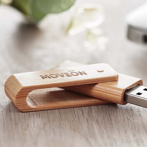 Bamboe usb stick 16gb Bruin