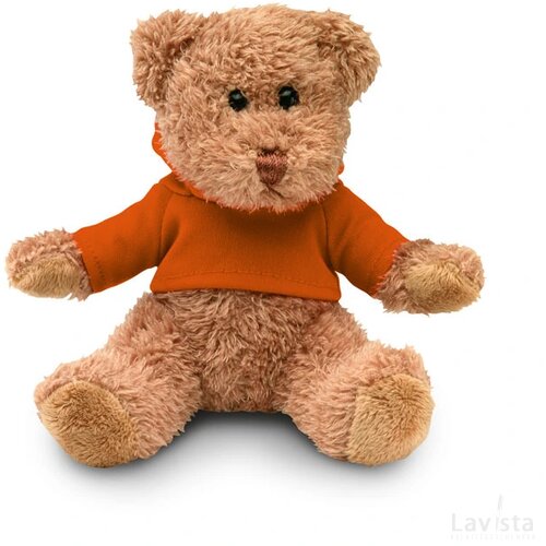 Teddybeer met sweatshirt Johnny oranje
