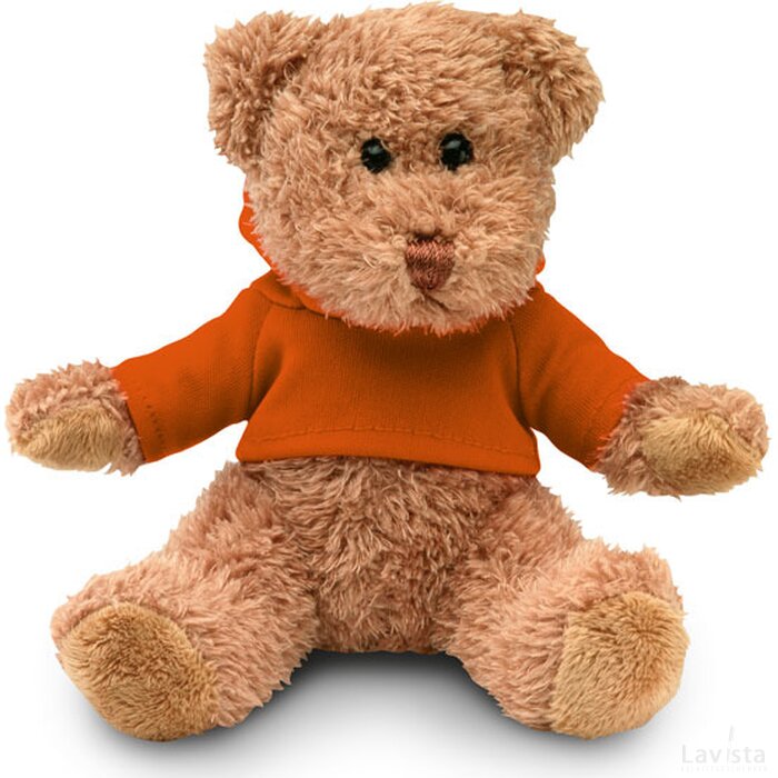 Teddybeer met sweatshirt Johnny oranje