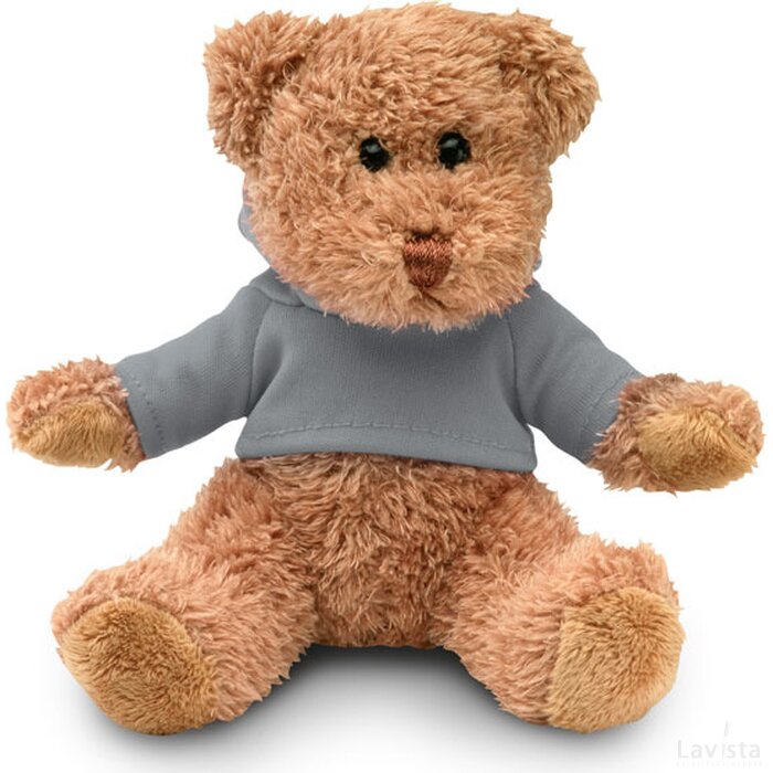 Teddybeer met sweatshirt Johnny grijs