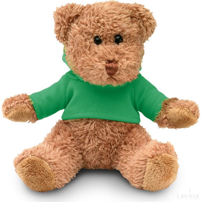 Teddybeer met sweatshirt Johnny groen
