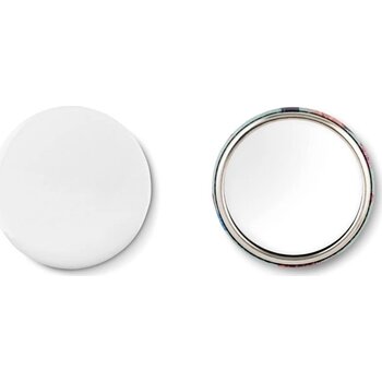 Metalen button Mirror mat zilver