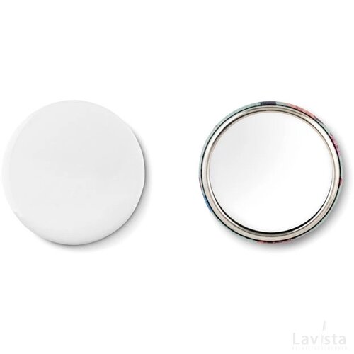 Metalen button Mirror mat zilver