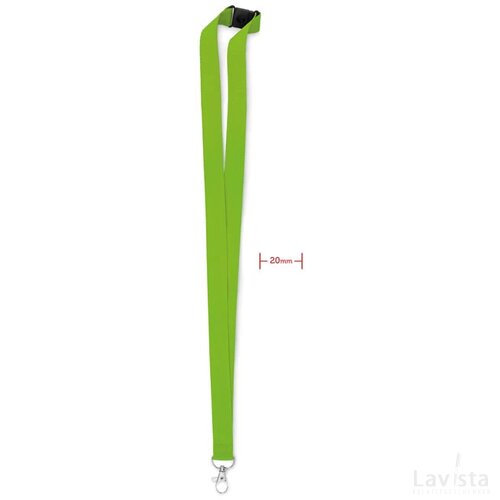 Lanyard, haak en clip. 20 mm Pany limoen