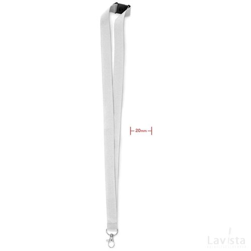 Lanyard, haak en clip. 20 mm Pany wit