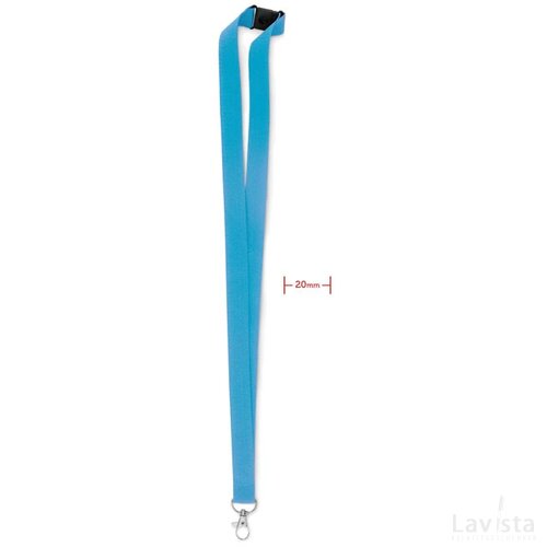Lanyard, haak en clip. 20 mm Pany turquoise