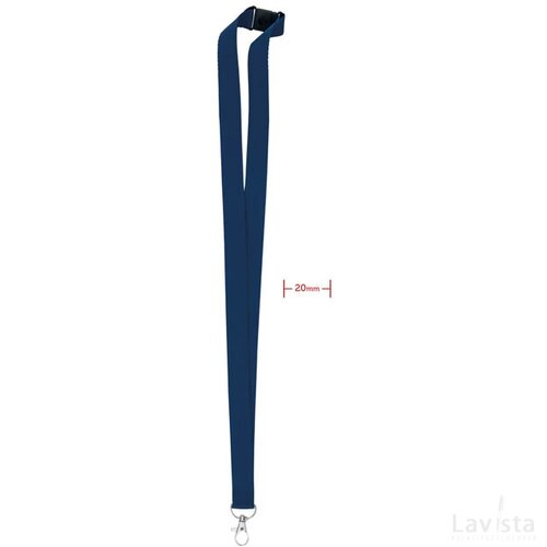 Lanyard, haak en clip. 20 mm Pany blauw
