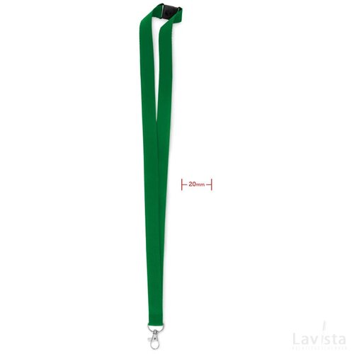 Lanyard, haak en clip. 20 mm Pany groen