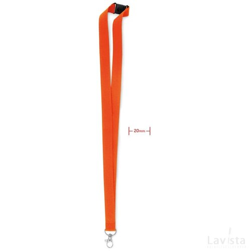 Lanyard, haak en clip. 20 mm Pany oranje
