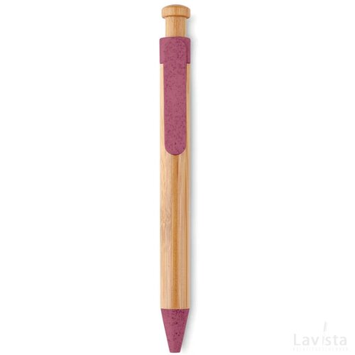 Balpen van bamboe/tarwe Toyama rood