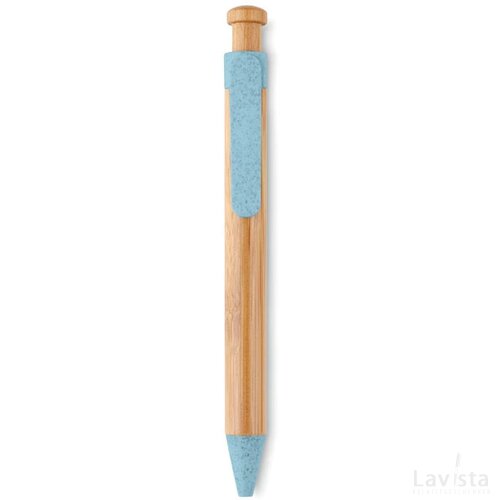 Balpen van bamboe/tarwe Toyama blauw