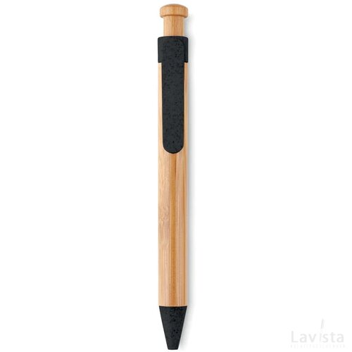 Balpen van bamboe/tarwe Toyama zwart