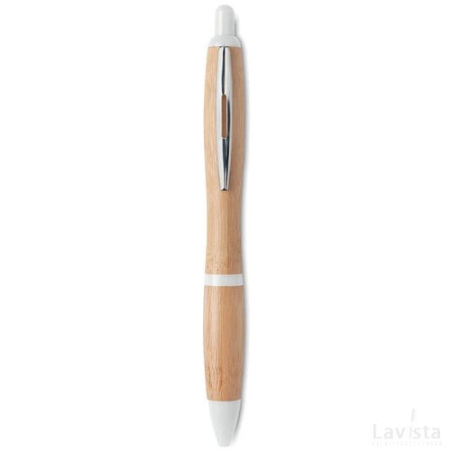 Bamboe balpen Rio bamboo wit