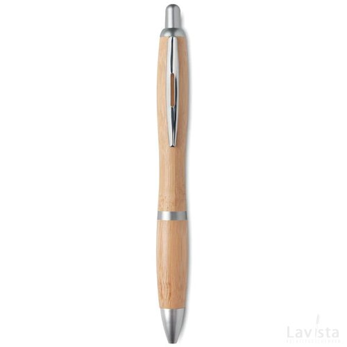 Bamboe balpen Rio bamboo mat zilver