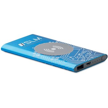 Draadloze aluminium powerbank (4.000 mAh) Kobaltblauw
