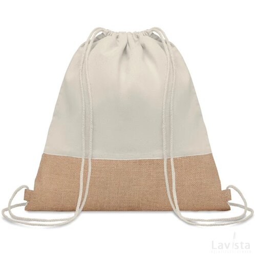 Rugzak met jute India beige