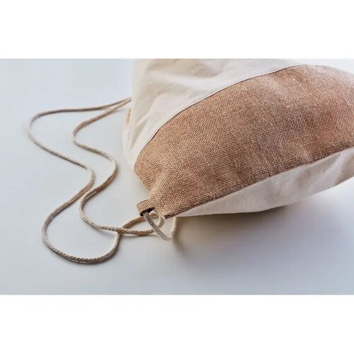 Rugzak met jute India beige