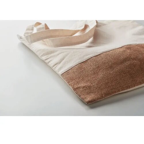 Boodschappentas met jute India tote beige