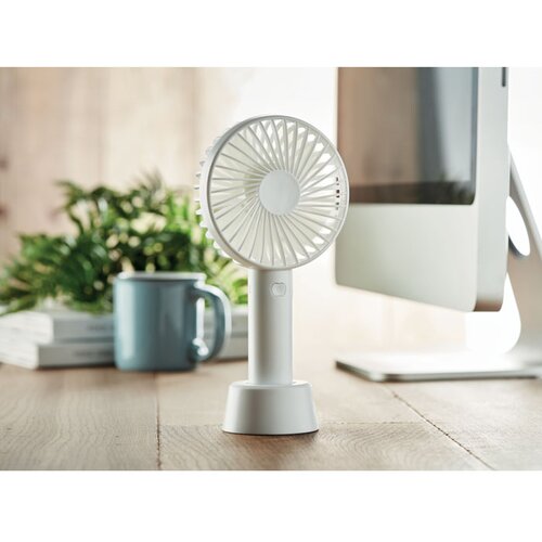 Draagbare ventilator met standaard Wit