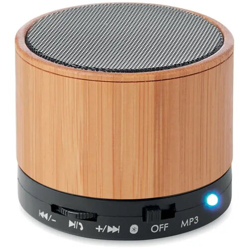 Ronde speaker met bamboe Zwart