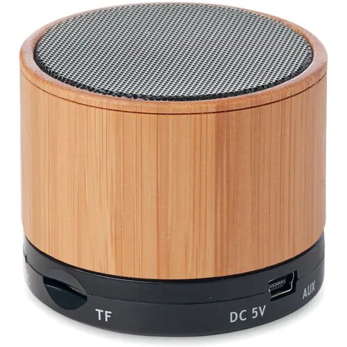 Ronde speaker met bamboe Zwart