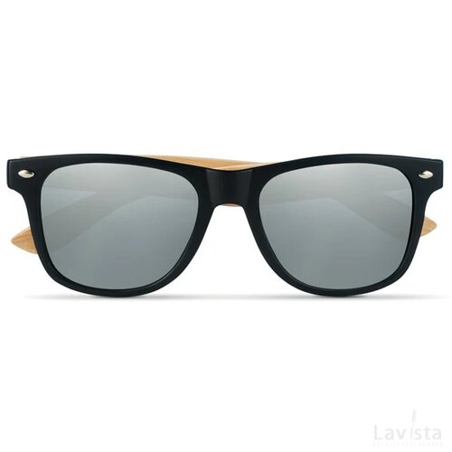 Zonnebril met bamboe frame California touch glanzend zilver