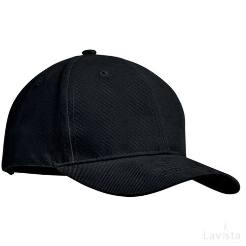 Brushed cotton basebal cap Tekapo zwart