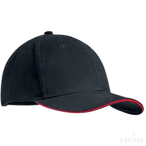 Brushed cotton basebal cap Dunedin rood