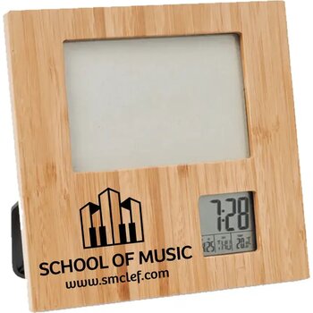 Fotolijst met weerstation Zenframe hout