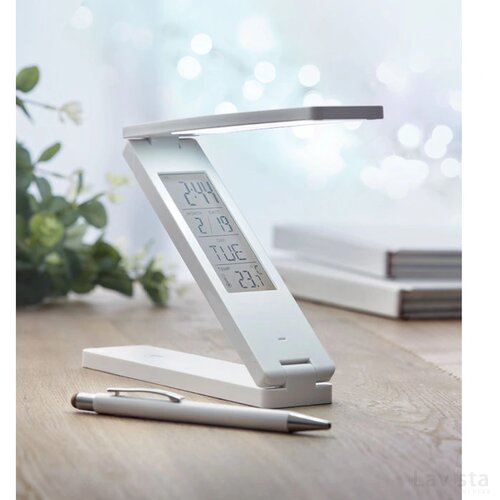 Bureaulamp met weerstation Zeta wit