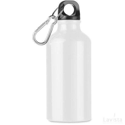Aluminium drinkfles 400 ml Mid moss wit