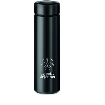 RVS thermosfles met theezeef (425 ml) Zwart