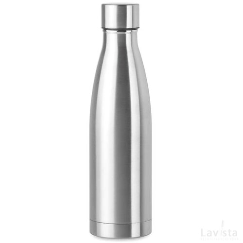 Dubbelwandige drinkfles 500 ml Belo bottle mat zilver