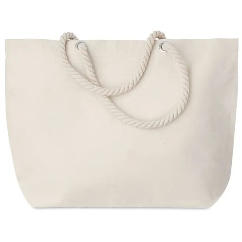Strandtas met touw handvatten Menorca beige