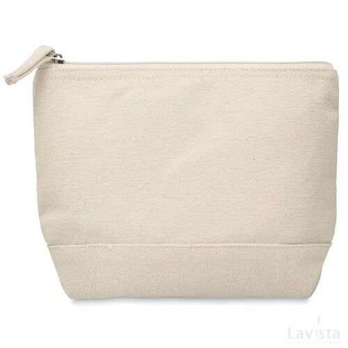 2-kleurige katoenen toilettas Kleuren beige