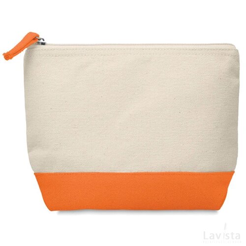 2-kleurige katoenen toilettas Kleuren oranje