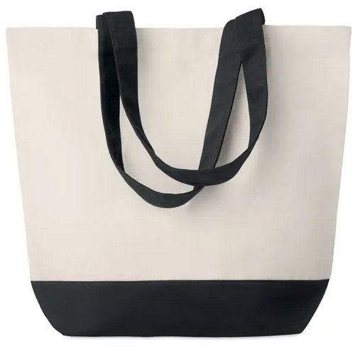 Canvas strandtas 280 g/m² Kleuren bag zwart