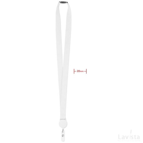 Lanyard met badgehouder Zip lanyard wit